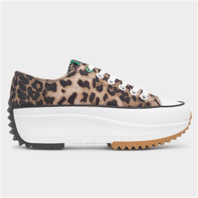 Strata Womens Beige Cheetah Canvas