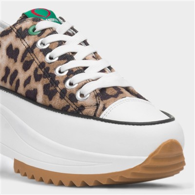 Strata Womens Beige Cheetah Canvas