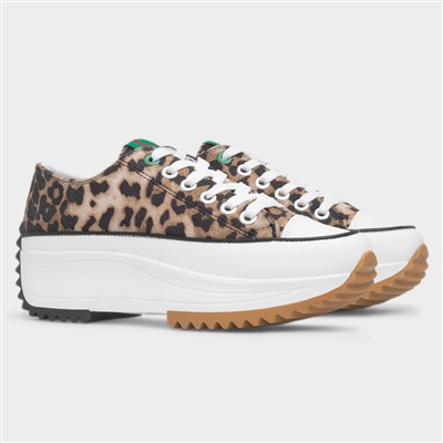Strata Womens Beige Cheetah Canvas