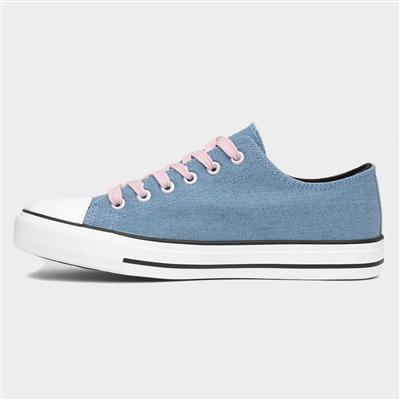 Womens Blue Lace Up Canvas