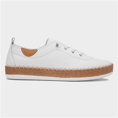 Evie Womens White Casual Leather Shoe