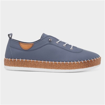 Evie Womens Blue Casual Leather Shoe