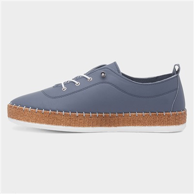 Evie Womens Blue Casual Leather Shoe