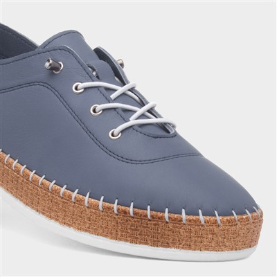 Evie Womens Blue Casual Leather Shoe