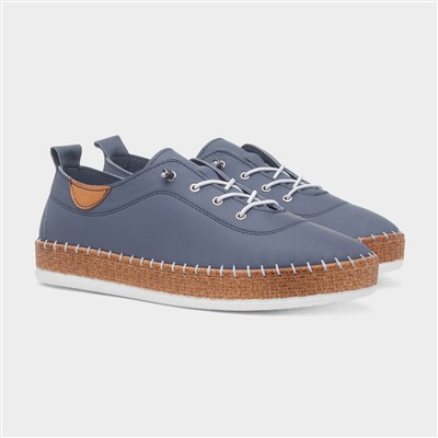 Evie Womens Blue Casual Leather Shoe