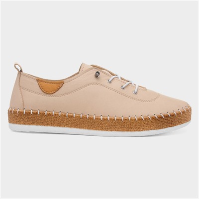 Evie Womens Cream Casual Leather Shoe