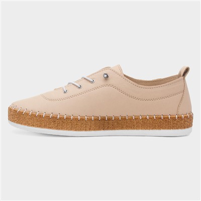Evie Womens Cream Casual Leather Shoe