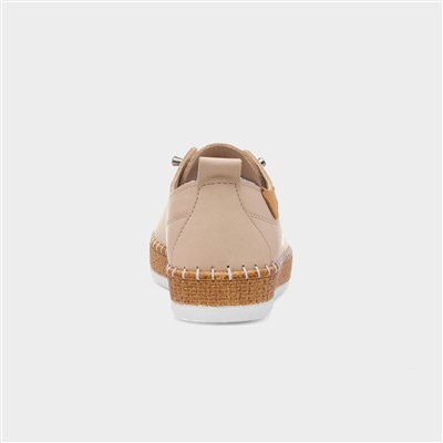 Evie Womens Cream Casual Leather Shoe