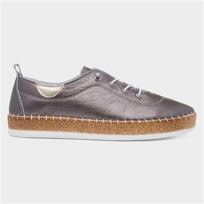 Evie Womens Pewter Casual Leather Shoe
