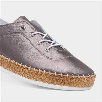 Evie Womens Pewter Casual Leather Shoe