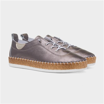 Evie Womens Pewter Casual Leather Shoe
