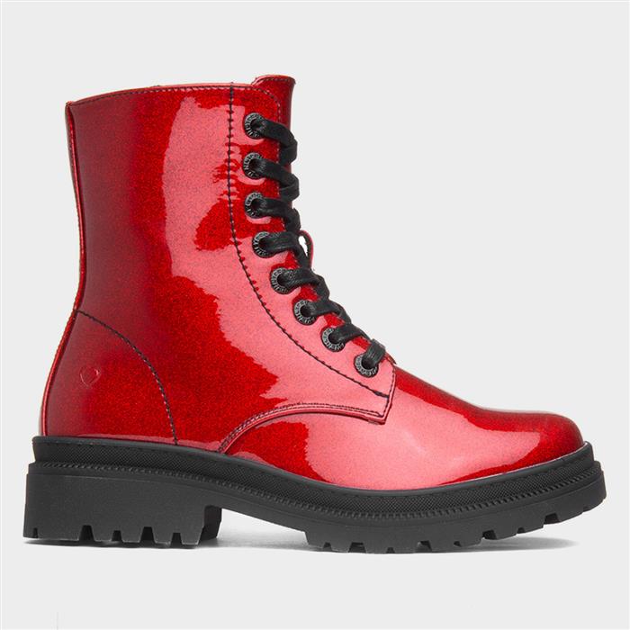 Heavenly Feet Amaya Womens Red Glitter Boot 17003 Shoe Zone