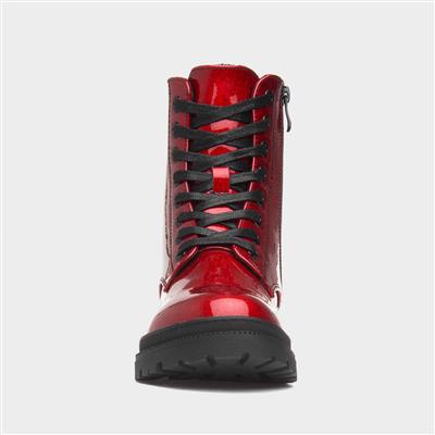 Amaya Womens Red Glitter Boot