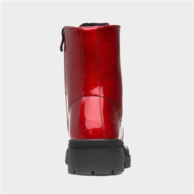 Amaya Womens Red Glitter Boot
