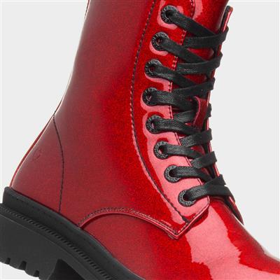 Amaya Womens Red Glitter Boot