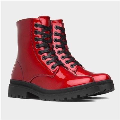 Amaya Womens Red Glitter Boot
