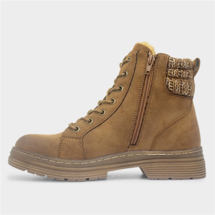 Amelia Womens Khaki Ankle Boots