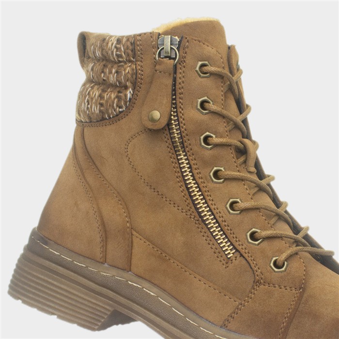 Amelia Womens Khaki Ankle Boots