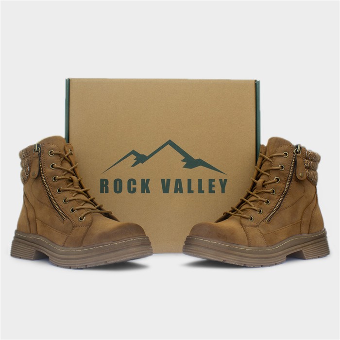 Amelia Womens Khaki Ankle Boots