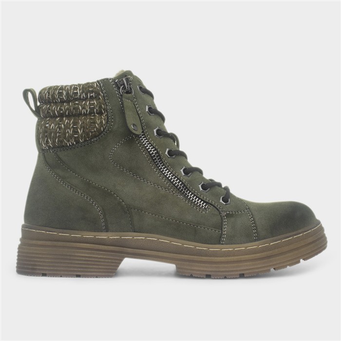 Amelia Womens Khaki Ankle Boot