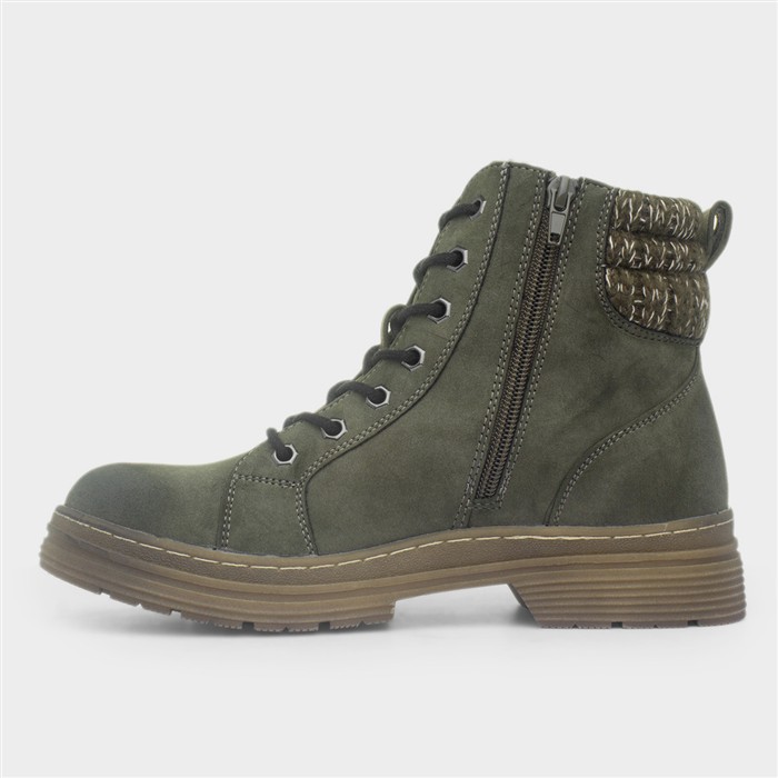 Amelia Womens Khaki Ankle Boot