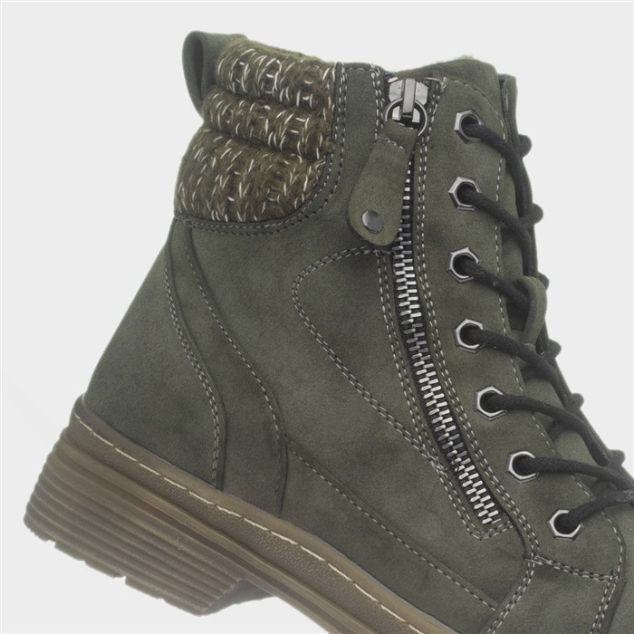 Amelia Womens Khaki Ankle Boot