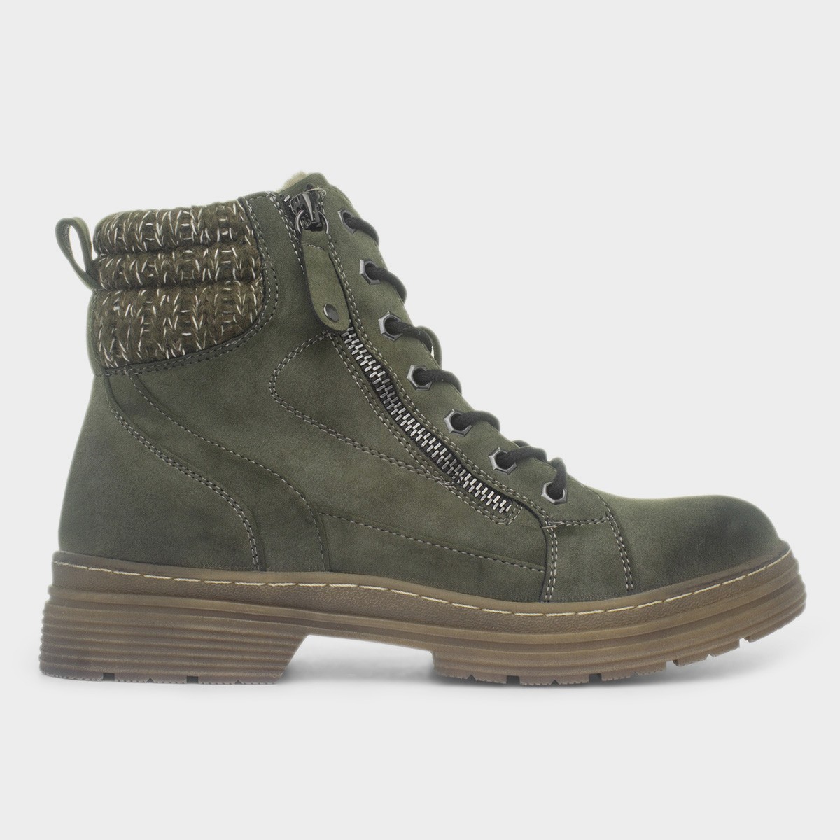 Amelia Womens Khaki Ankle Boot