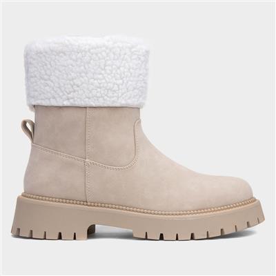 Ariel Womens Taupe Chunky Boot