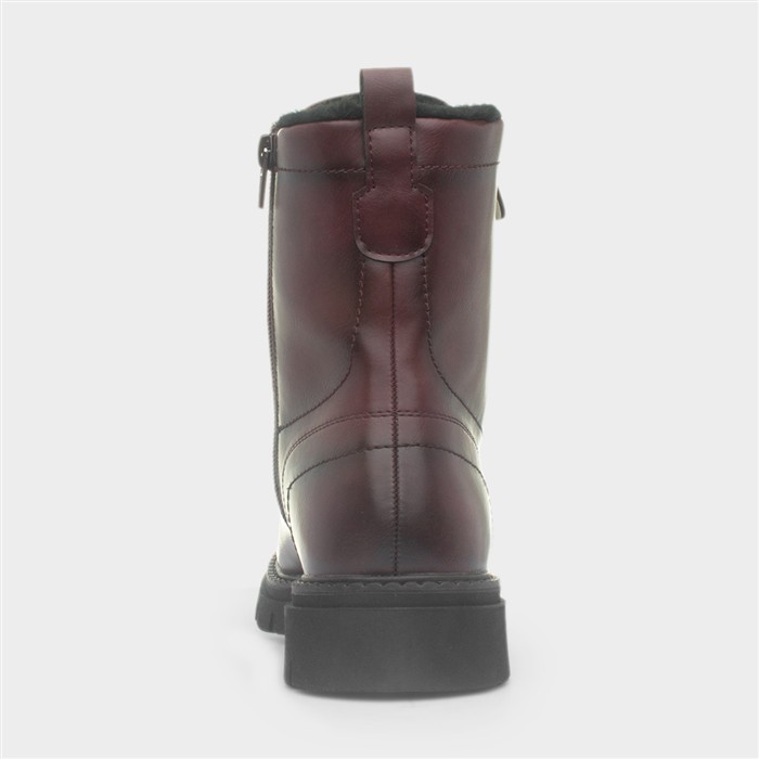 Isabella Womens Burgundy Lace Up Boots