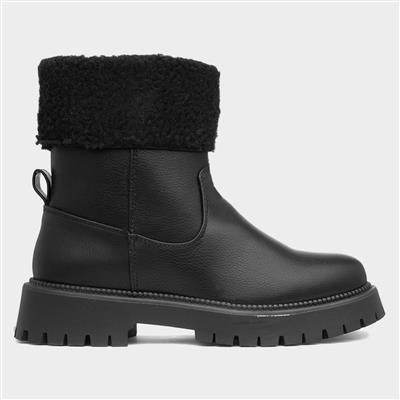 Ariel Womens Black Chunky Boot