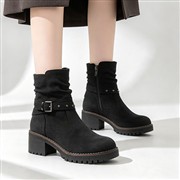 Rock Valley Isla Womens Black Buckle Ankle Boots (Click For Details)