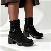 Rock Valley Isla Womens Black Buckle Ankle Boots (Click For Details)