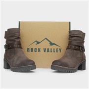 Rock Valley Isla Brown Buckle Ankle Boot (Click For Details)
