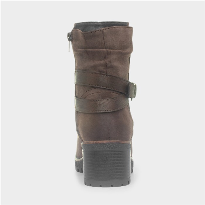 Isla Brown Buckle Ankle Boot