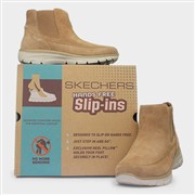 Skechers Slip-Ins Easy Going Womens Tan Suede Boot (Click For Details)
