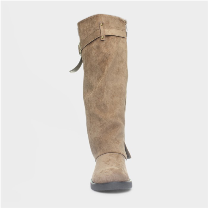 Charlotte Womens Sand Buckle Knee High Boot