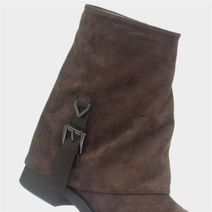 Florence Womens Chocolate Brown Buckle Boot