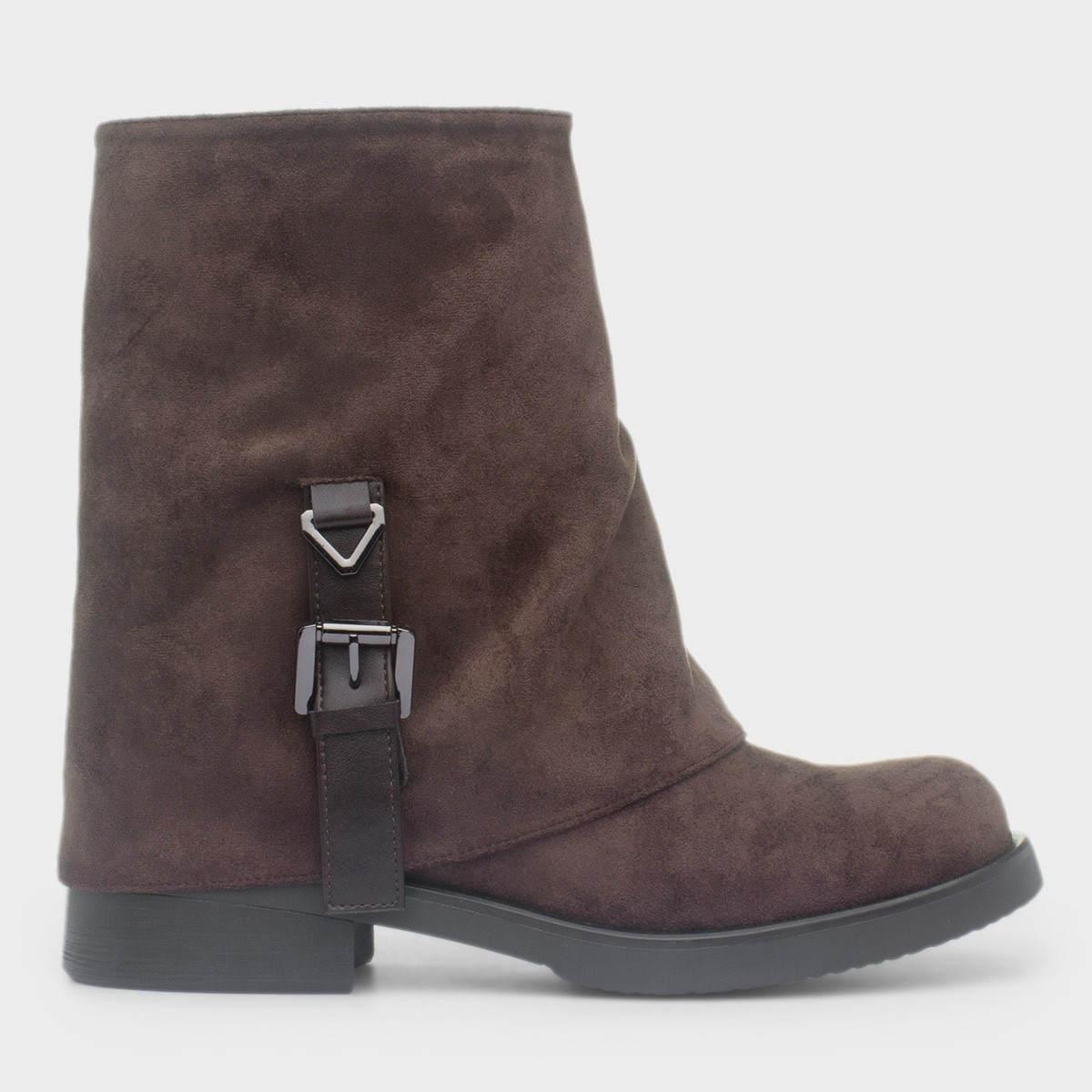 Florence Womens Chocolate Brown Buckle Boot