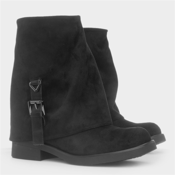 Florence Womens Black Buckle Boot