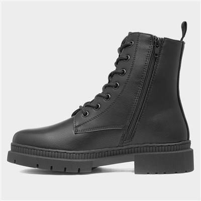 Katia Womens Black Lace Up Boot