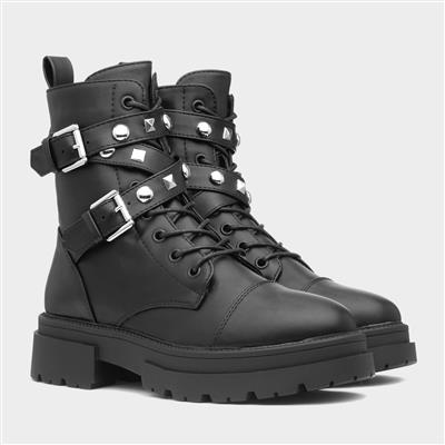 Truffle Chantel Womens Black Ankle Boot-17038 | Shoe Zone
