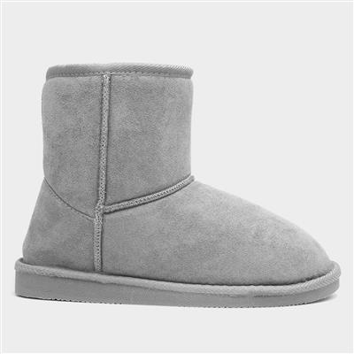 Ashley Womens Grey Fur Lined Ankle Boot