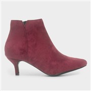 Krush Cassia Womens Wine Red Wide Fit Heeled Boot (Click For Details)