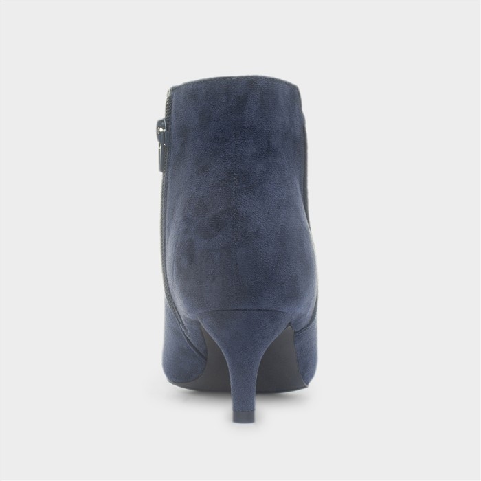 Cassia Womens Navy Wide Fit Heeled Boot