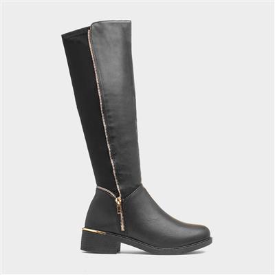 Anneliese Womens Black Long Leg Boot