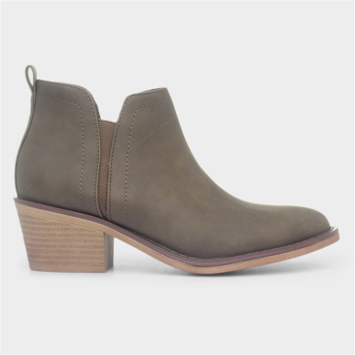 York Santee Womens Brown Ankle Boots