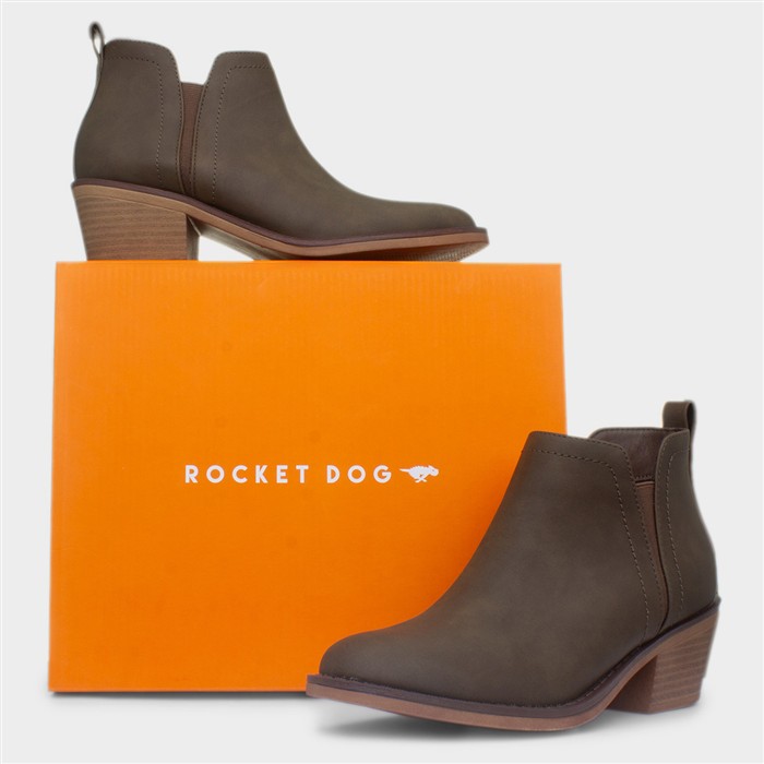York Santee Womens Brown Ankle Boot