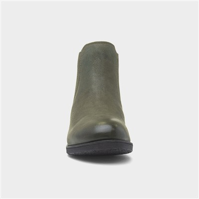 Edith Womens Green Leather Boot