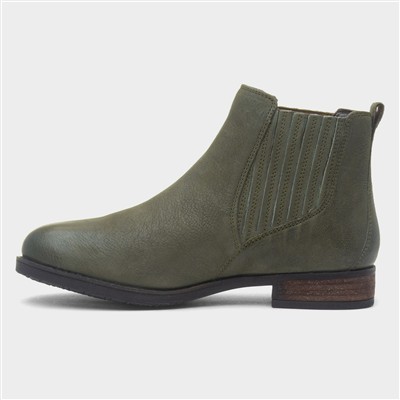 Edith Womens Green Leather Boot