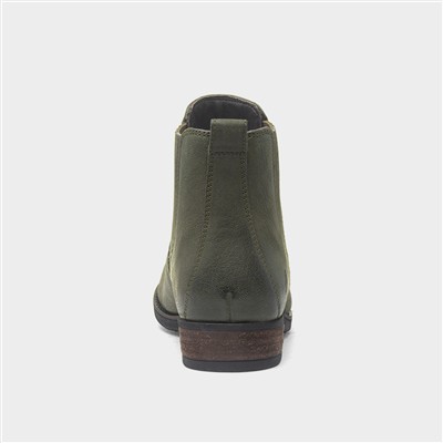 Edith Womens Green Leather Boot
